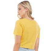Thumbnail for your product : Brave Soul Womens Honey Cropped Tie Front T-Shirt Mustard