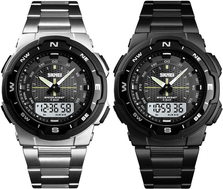 Skmei Large Display Dual Time Digital And Analogue Watch ShopStyle