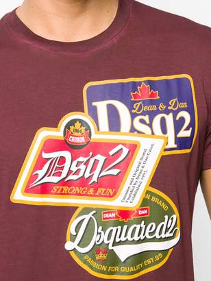 DSQUARED2 beer label print T-shirt