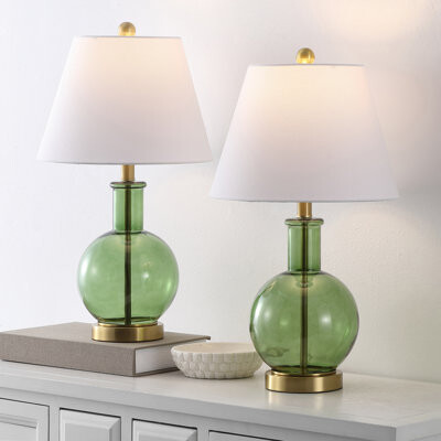 Dakota Fields Devi 20.25 Inch Ceramic Table Lamp Set Of 2