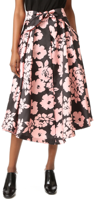 Milly Floral Print Midi Skirt