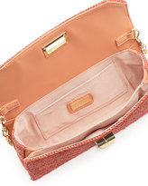 Thumbnail for your product : Deux Lux Raffia Faux-Leather Contrast Crossbody Clutch, Coral