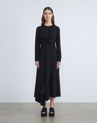 Lafayette 148 New York Finesse Crepe Twisted Front Dress