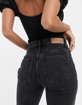 Thumbnail for your product : Topshop Editor straight leg jeans in worn black