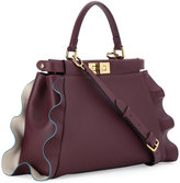 Thumbnail for your product : Fendi Peekaboo Medium Wave Leather Satchel Bag, Bordeaux