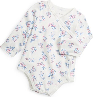 First Impressions Baby Girls Floral-Print Long-Sleeve Kimono Bodysuit, Created for Macy's