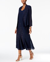 Thumbnail for your product : R & M Richards Sleeveless Beaded V-Neck Dress and Jacket