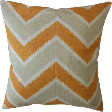 The Pillow Collection Zenda Zigzag Linen Pillow