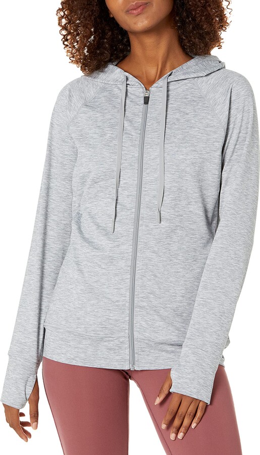 Amazon Essentials Women's Brushed Tech Stretch Full-Zip Hoodie - ShopStyle