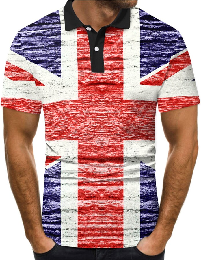 COOFANIN Union Jack Waistcoats for Men Camping Hawaiian Shirts for Men