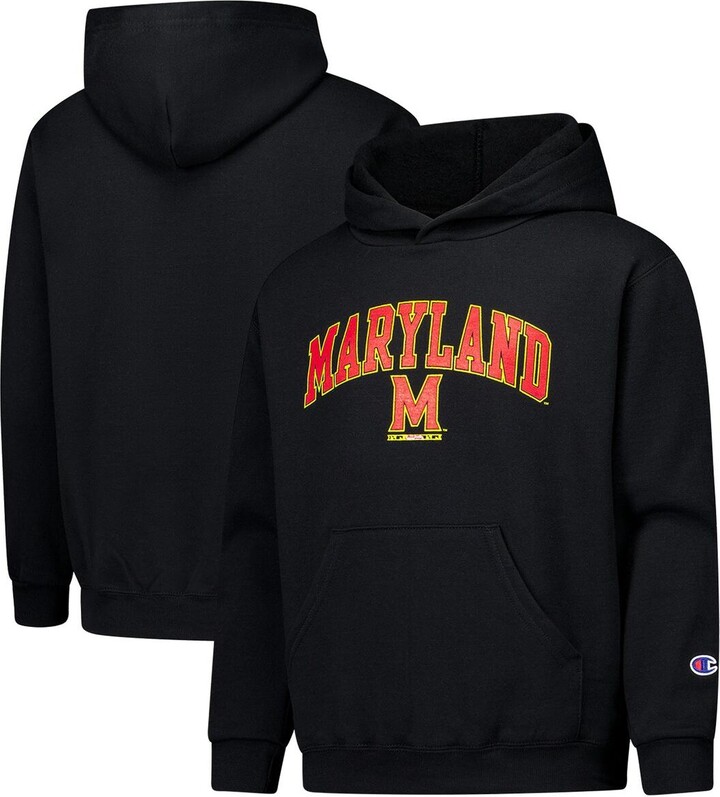 Champion Big Boys and Girls Black Maryland Terrapins Campus Pullover Hoodie