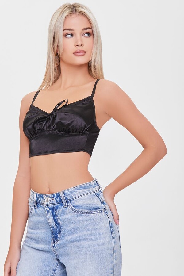 Forever 21 Satin Cropped Lingerie Cami - ShopStyle