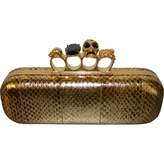 Thumbnail for your product : Alexander McQueen Gold Python Box Clutch Bag