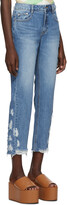 Thumbnail for your product : Sjyp Blue Side Destroyed Jeans