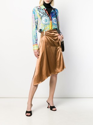 Versace Embellished Draped Mid-Length Skirt