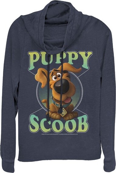 Scooby-Doo JuniorsWomensScoobyDooPuppyCircleCowlNeckSweatshirt-NavyBlue-2XLarge