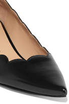 Thumbnail for your product : Chloé Pointy Lauren Scalloped Leather Pumps - Black