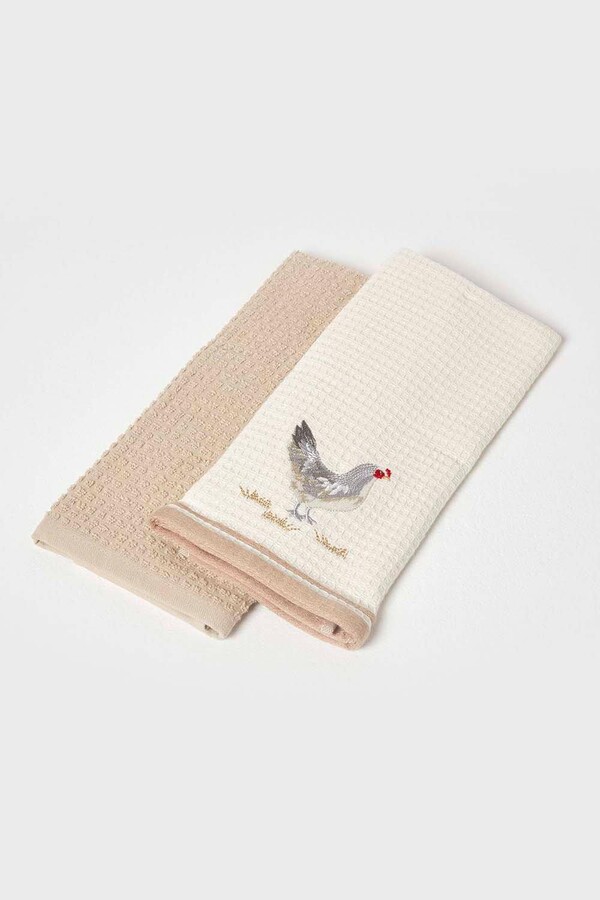 Homescapes Rooster Waffle Cotton Tea Towels, Set of 2 ShopStyle Dish