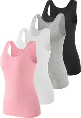 AMVELOP Spandex Tank Tops for Women Undershirts Pack of 4 Slim-Fit - -  Large - ShopStyle
