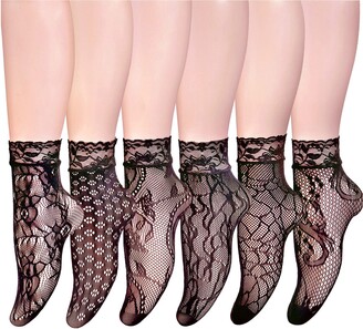 Handepo 6 Pairs Women Long Pilates Socks Yoga Sock with Grips Non Slip Long  Socks for Barre Yoga Ballet Dance Household Fitness Pilates Stripe Socks,  Black, White, Pink, 4-8 UK : 