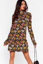 Thumbnail for your product : Nasty Gal Womens One Floral High Neck Mini Dress - Black - 8
