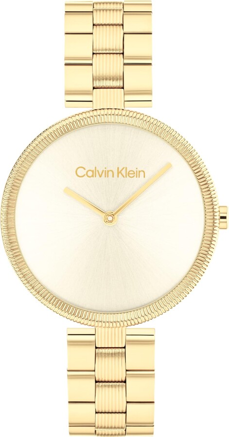 Calvin Klein Women's CK Styled Wristwatch, Gold Plated