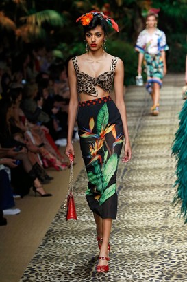 Dolce & Gabbana Leopard-print cotton bustier