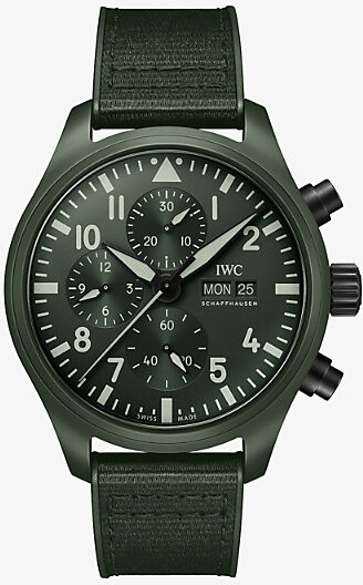 IWC Mens Woodland Ceramic Pilot's Chronograph Top-Gun Edition Ceramic Automatic Watch 44.5mm