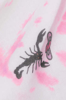 The Elder Statesman Printed Tie-dye Silk And Cashmere-blend T-shirt - Pink