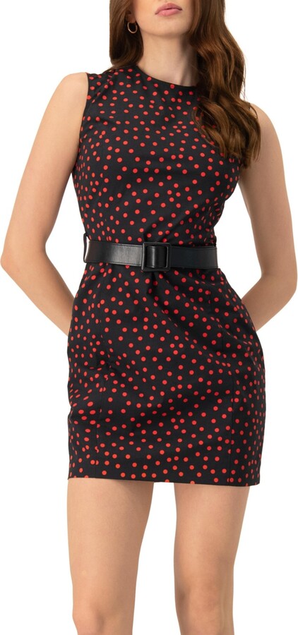 Ivonne Women's Sleeveless Polka Dot Shift Dress