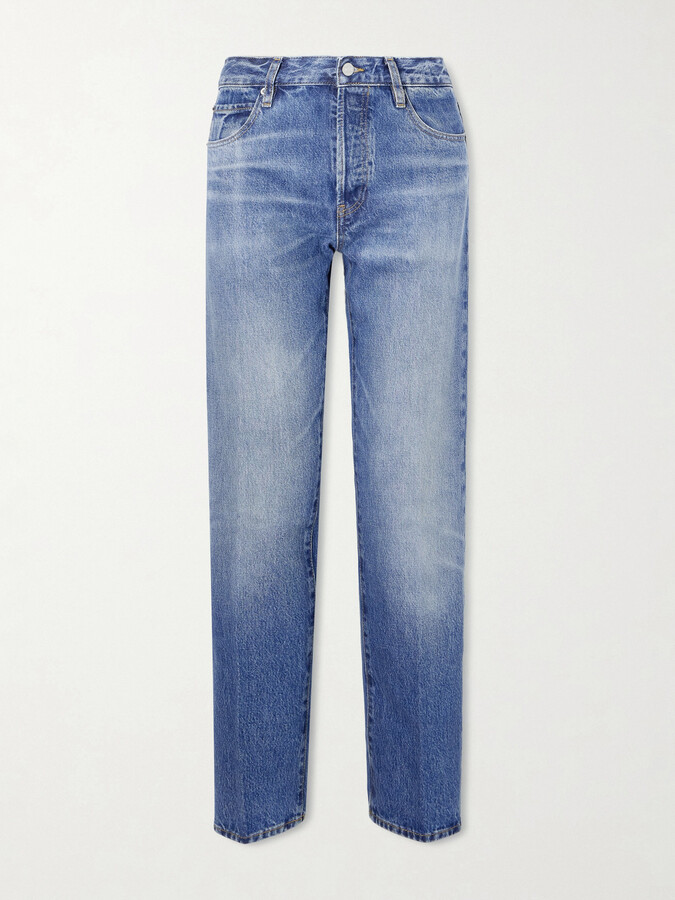 Frame Essential Recycled Mid-rise Straight-leg Jeans - Blue