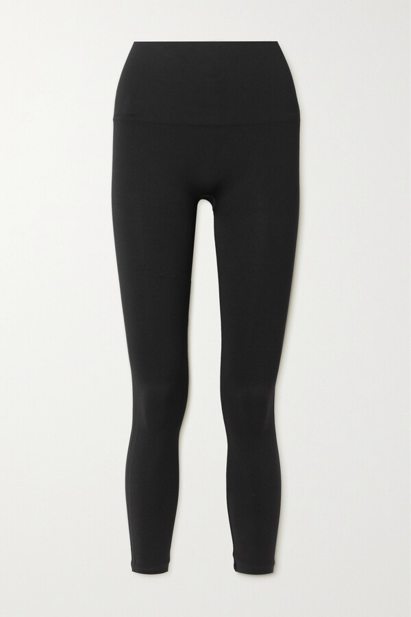 Spanx Petite leather look legging with contoured power waistband in black -  ShopStyle