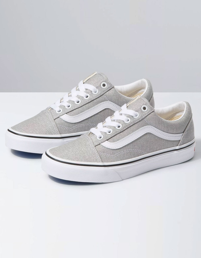 vans silver shoes
