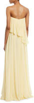 Thumbnail for your product : Badgley Mischka Asymmetric Strapless Popover Gown