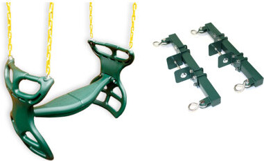 Eastern Jungle Gym Heavy-Duty Horse Glider Swing Seat Back-To-Back with Chains