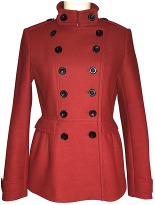 Burberry Red Wool Coats