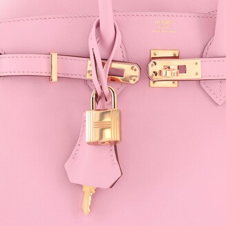 Hermes Birkin Handbag Purple Swift with Rose Gold Hardware 25 Pink