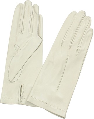 Forzieri Women's Ivory Unlined Italian Leather Gloves