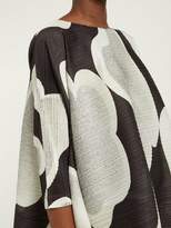 Thumbnail for your product : Pleats Please Issey Miyake Melt Cloud Print Side Slit Pleated Dress - Womens - Black White