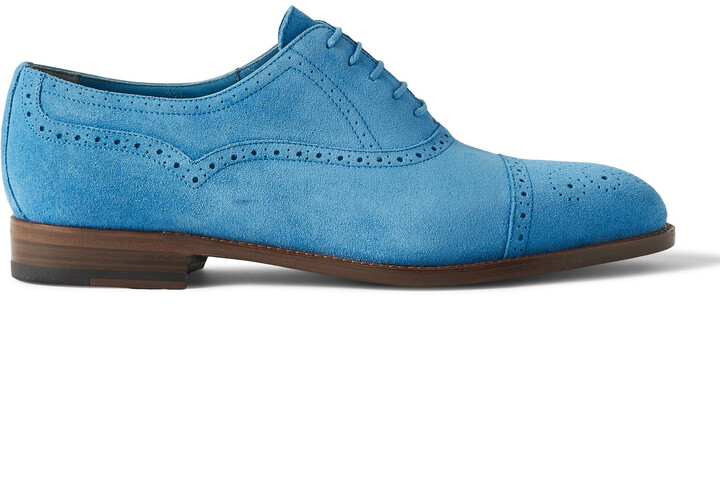 Mens Blue Suede Brogues Shoes | Shop the world's largest collection of  fashion | ShopStyle