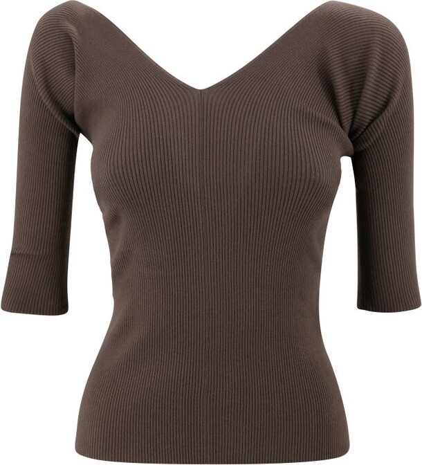 Weekend Max Mara Oceano V-Neck Ribbed Jumper