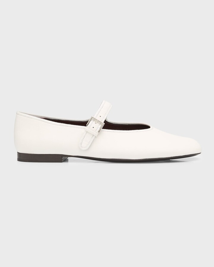 The Row Boheme Leather Mary Jane Ballerina Flats