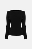 Thumbnail for your product : Karen Millen Long Sleeve Knitted Rib Top