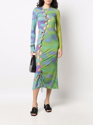 AVAVAV Abstract-Print Cut-Out Dress