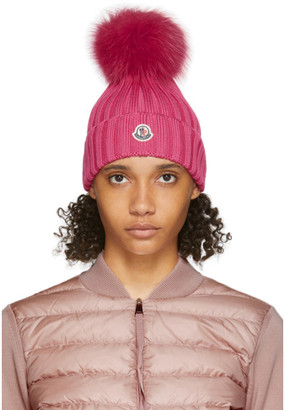 moncler pink beanie
