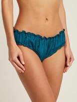 Thumbnail for your product : Loup Charmant Bloomer Silk Briefs - Womens - Dark Green