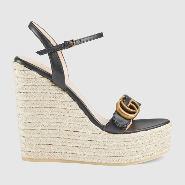 Gucci Espadrille Wedge Sandals | ShopStyle