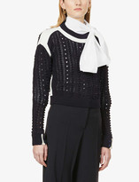 Thumbnail for your product : Ports 1961 Scoop-neck cotton and cashmere-blend jumper