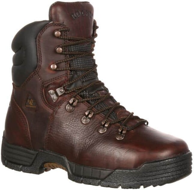 Rocky Men's Mobilite Waterproof 8 inch Lace Up Work Boots - Steel Toe - DARK Brown 10.5 (M)