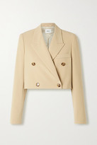 Thumbnail for your product : Nanushka Moscot Cropped Double-breasted Woven Blazer - Sand
